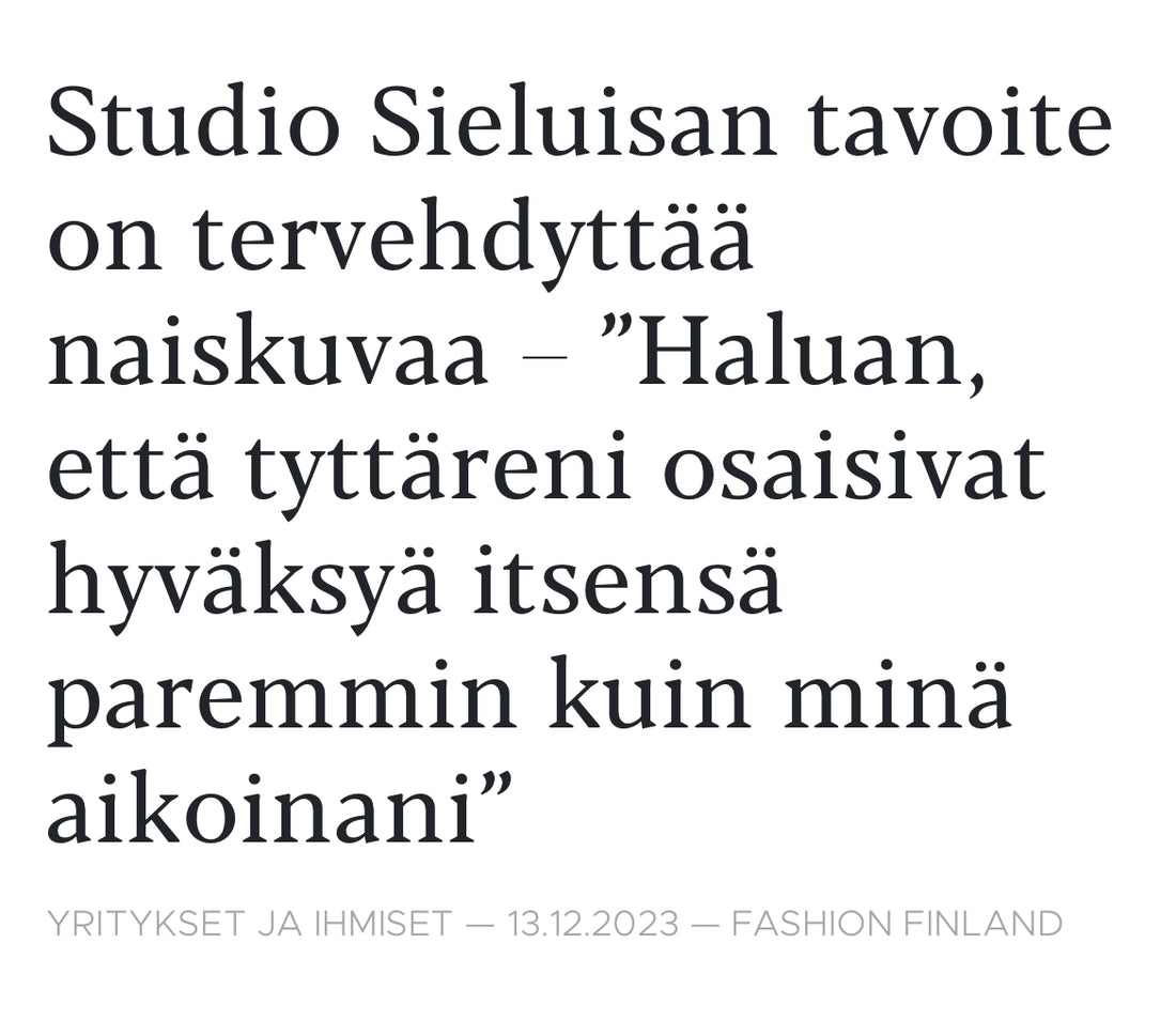 Studio Sieluisan tavoite on tervehdyttää naiskuvaa