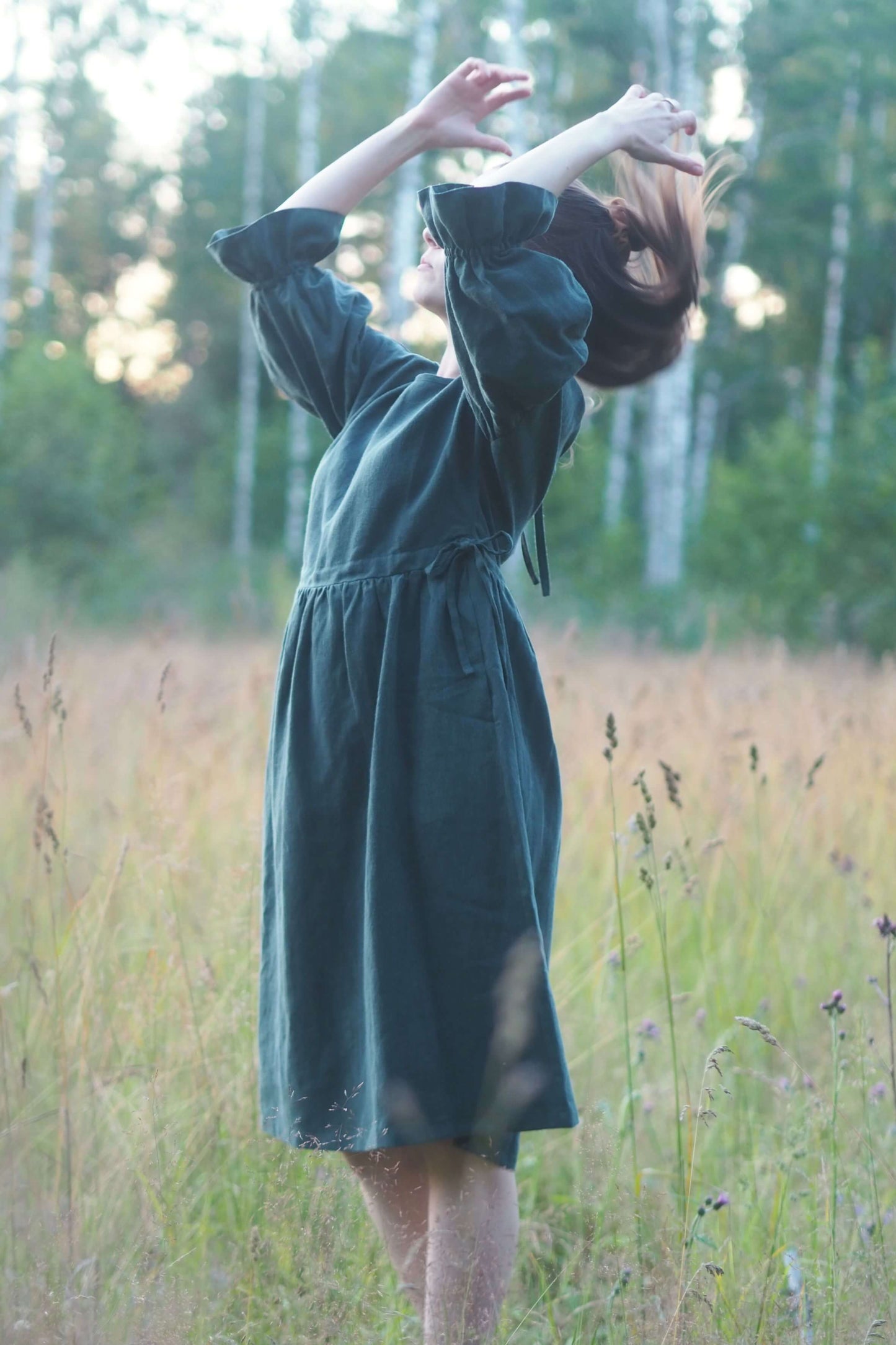 Amélie dress, Deep green